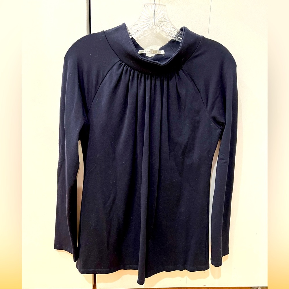 Susana Monaco gathered mock neck top